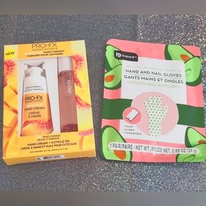 3 pc PRO FX Peach Mango Scented Oil Therapy Hand & Nails & b-pure Glove Mask Set